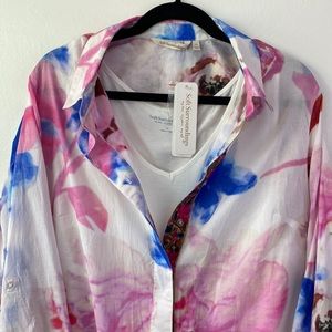 NWT Soft Surroundings two piece floral blouse size 1X